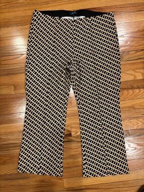 Anthropologie Black and Tan Geometric Pull-On women’s Pants